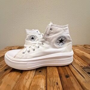 Converse Chuck Taylor All Star Move High Top Platform Sneakers White Canvas